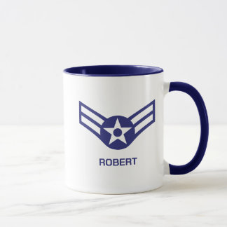 Caneca Força Aérea Personalizada E-3 Airman 1 classe de r