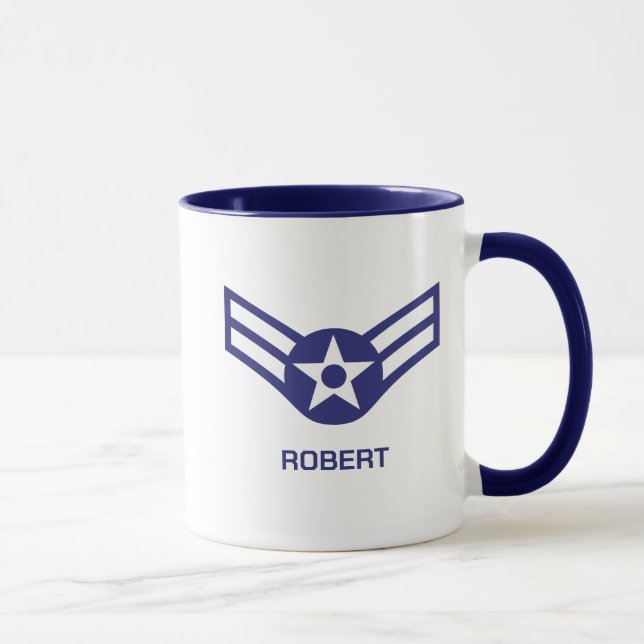 Caneca Força Aérea Personalizada E-3 Airman 1 classe de r (Direita)