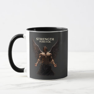 Caneca Força Para Sempre Desenho Anjo Negro – Motivaciona