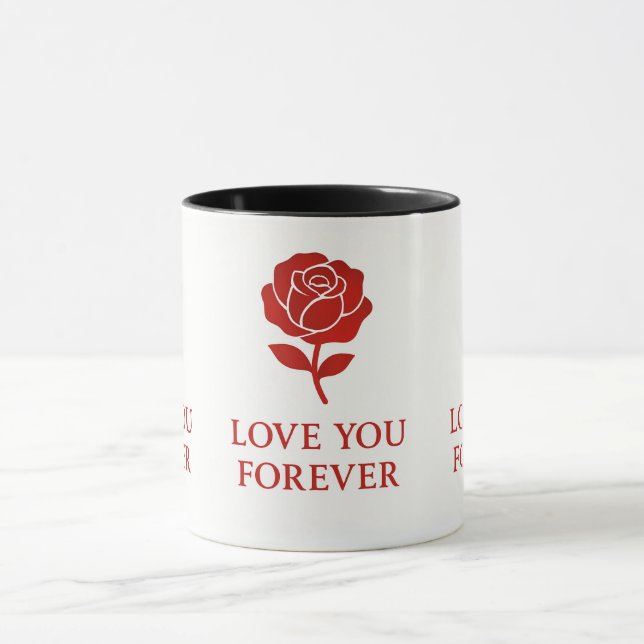 Caneca Forever Love Rose Graphic Creating Warm Valentine  (Centro)