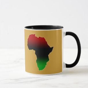 Caneca Forma vermelha, preta e verde de África