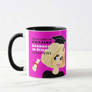 Caneca Formando de Caricatura Presente Mulher Loira Bob H