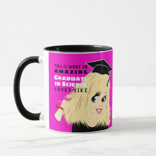 Caneca FORMANDO de Caricatura - Presente Mulher Loura Azu