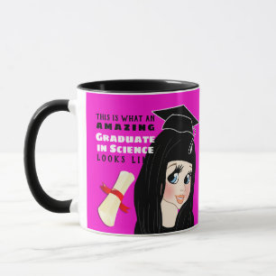 Caneca Formando de Caricatura Presente Mulher Preta Azul