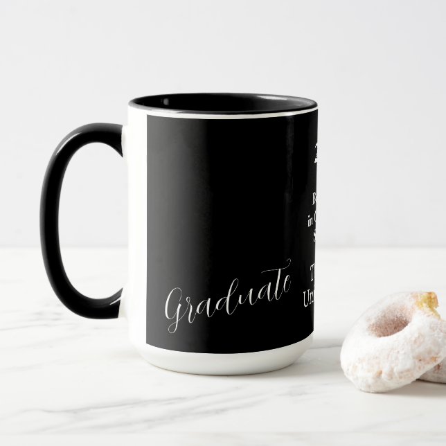 Caneca Formando de Fotografias Moderno Preto e Branco (Com Donut)