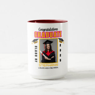 Caneca Formando de Parabéns de Graduação de Fotos Persona
