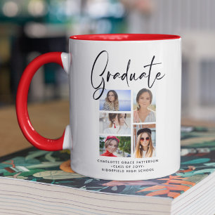 Caneca Formando Elegante de Graduação Multifoto de Scri