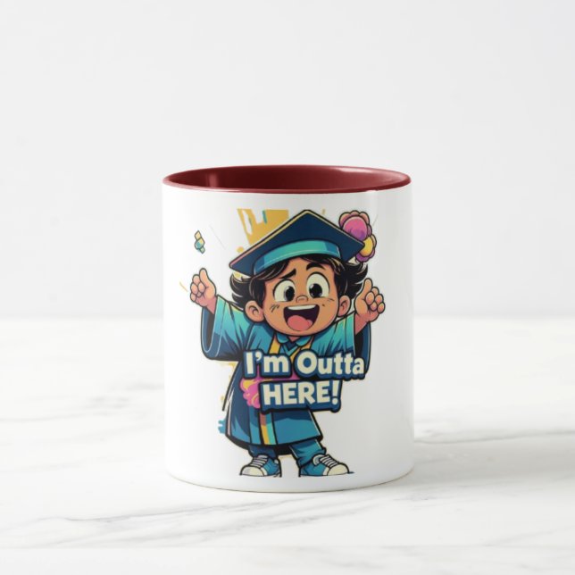 Caneca Formando empolgada que estou fora daqui (Centro)