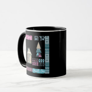Caneca Formas de abstrato de árvores de colchões de ret
