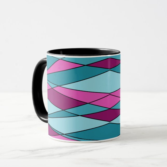 Caneca formas geométricas abstrato modernas triângulos co (Frente Esquerda)