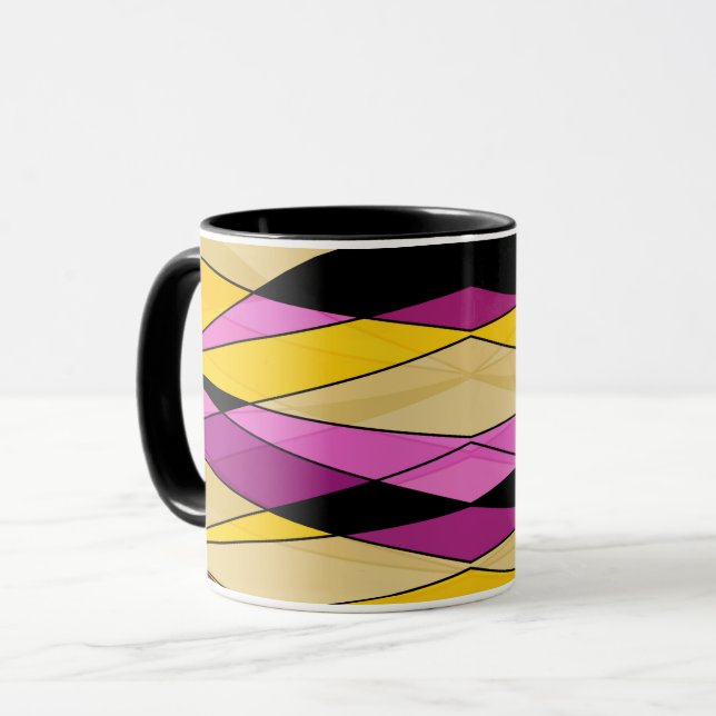 Caneca formas geométricas abstrato modernas triângulos ro (Frente Esquerda)