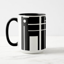 Formas Geométricas Brancas Na Mug De Café Preto