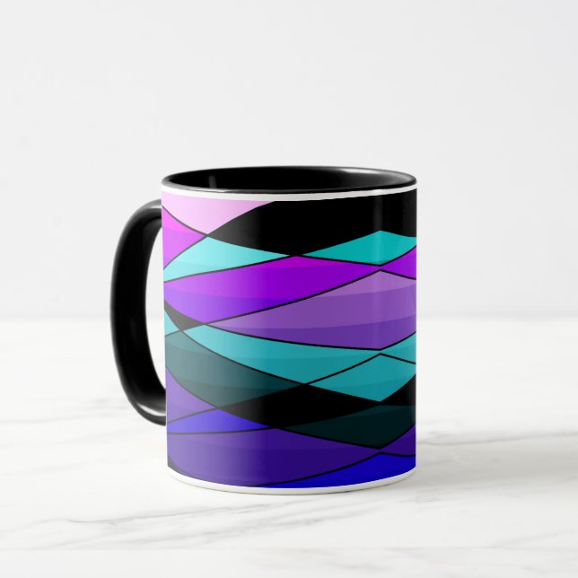 Caneca Formas geométricas modernas abstratas triângulos r (Frente Esquerda)