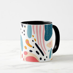 Caneca Formas Orgânicas Abstratas Coloridas Padrão Boho