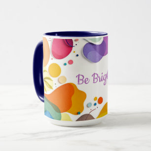 Caneca Formas Orgânicas Vibrantes Arte Abstrata Moderna