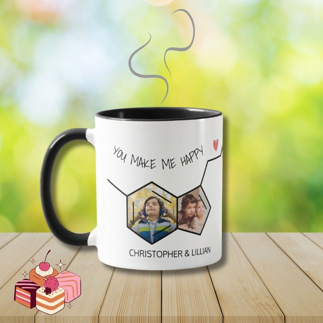 Caneca Fórmula de Felicidade Serotonina Foto e Nomes Pers (Criador carregado)