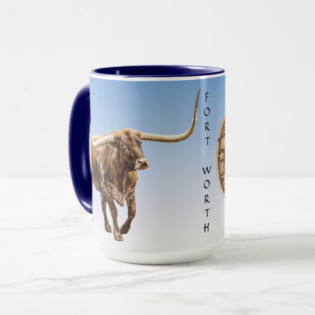 Caneca Forte Worth Stock Yards Texas Graphic, Mug (Frente Esquerda)