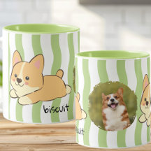 Foto Adorável do Corgi Nome Listras Onduladas Verd