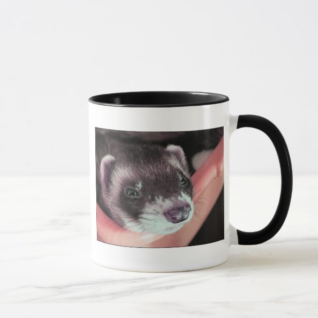 Caneca Foto Adorável do Ferret Sable (Direita)