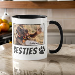 Caneca Foto BFF dos Melhores Amigos da Pet Pet Paw Pet Mo<br><div class="desc">Design é composto por tipografia divertida e divertida com fonte sans serif. Adicione uma foto personalizada de você e seu animal de estimação</div>