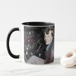 Caneca Foto da Cabine do Avião de Amelia Earhart 1937