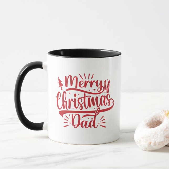 Caneca Foto da família de Pais Feliz Natal (Com Donut)
