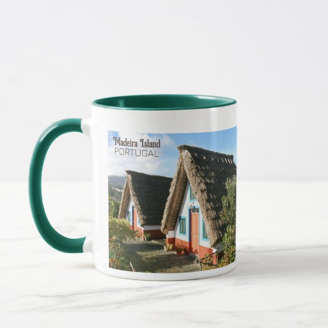 Caneca Foto da Ilha Madeira com Habitações Típicas, Portu (Esquerda)