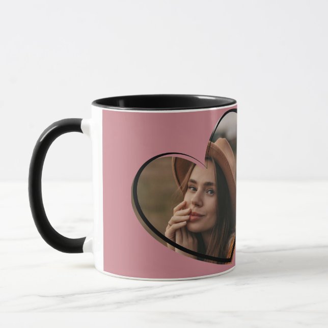 Caneca Foto da Melhor Irmã Elegante Moderna Negra (Esquerda)