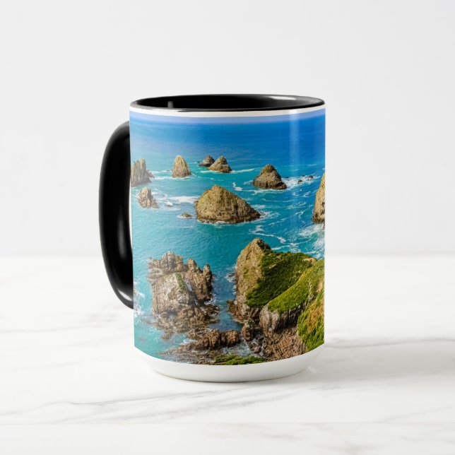 Caneca Foto da Paisagem do Ponto Nugget Costeiro Serene B (Frente Esquerda)
