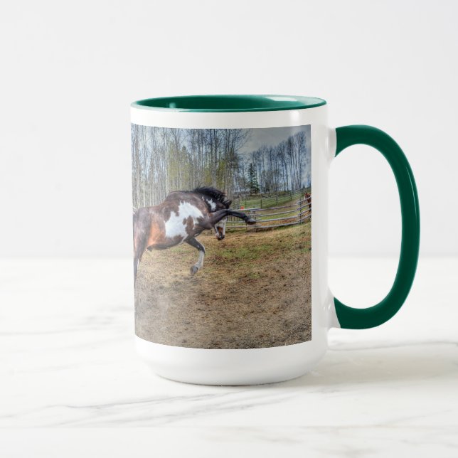 Caneca Foto de ação de Pinto Stallion Equine (Direita)
