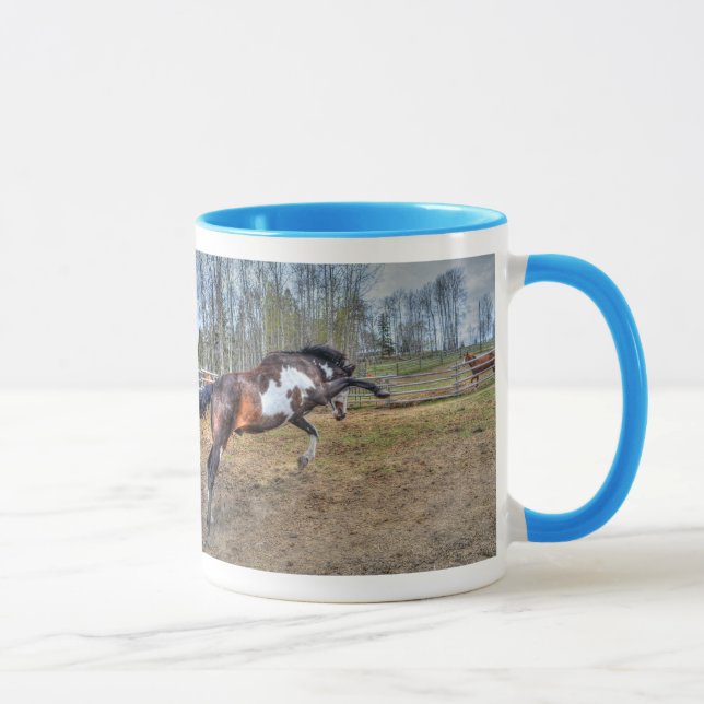 Caneca Foto de ação de Pinto Stallion Equine (Direita)