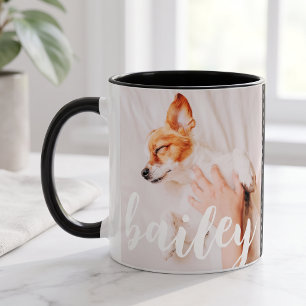 Caneca Foto de animal de estimação moderna simples e eleg