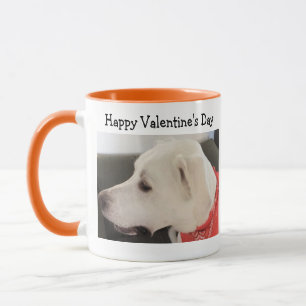 Caneca Foto de Cachorro Cortado Vestindo Scarf Orange Mug