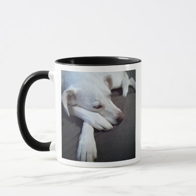 Caneca Foto de Cão Dormindo Recuperação Rápida (Esquerda)