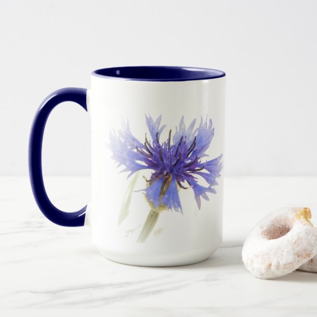 Caneca Foto de Cornflower Azul - (Com Donut)