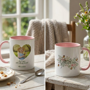 Caneca Foto de Flor Silvestre do Dia das Mães da Bisavó