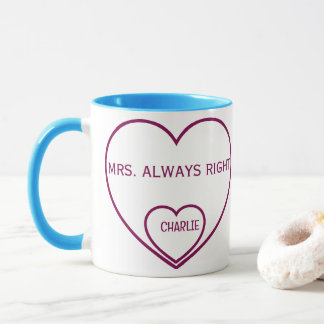 Caneca Foto de Gato e Corações Sra. Certa