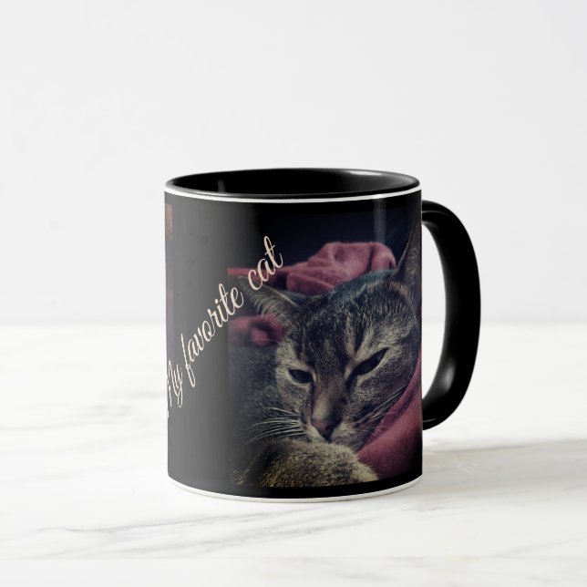 Caneca Foto de gato, gato, animais de estimação, gato eng (Frente Esquerda)