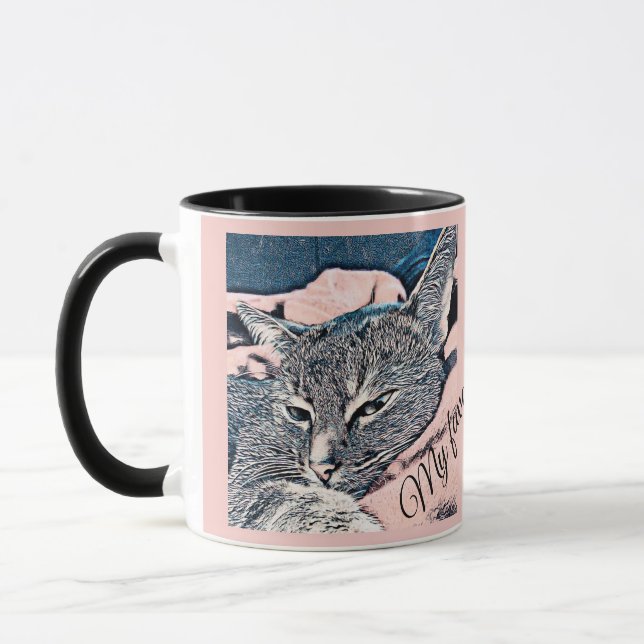 Caneca Foto de gato, gato, animal, gato engraçado (Esquerda)