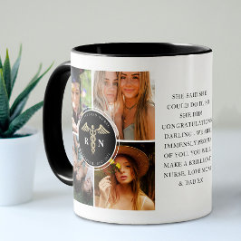 Caneca Foto de Graduada em Enfermagem Registrada Enfermei