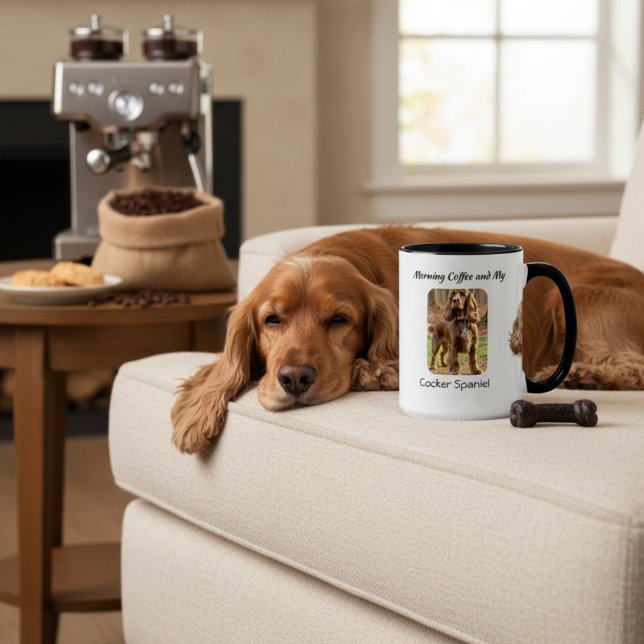 Caneca Foto de Lembrança Cocker Spaniel Personalizar (Criador carregado)