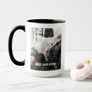 Caneca Foto de Linda Cachorro Branco com Dia de os pais P