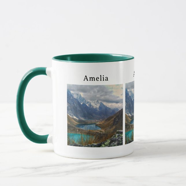 Caneca Foto de Montanhas Alpinas Cênicas