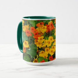 Caneca Foto de Nastútios Amarelos e Laranja Floral