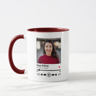 Caneca Foto de Nome Personalizado de Aniversário Feliz Mo