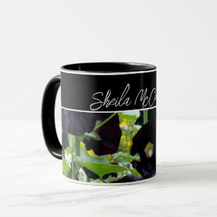 Caneca Foto de Ohio Black Hollyhocks
