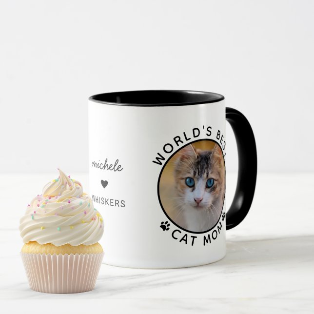 Caneca Foto de Pet do Melhor Gato do Mundo Mãe Personaliz (Criador carregado)
