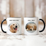 Caneca Foto de Pet do Melhor Pai de Cão Personalizado<br><div class="desc">Mostre um pouco de amor pelo "Melhor Pai de Cachorro" com este divertido presente personalizado de caneca de café! Nossa caneca apresenta 2 fotos favoritas com texto preto moderno na frente e atrás que você pode personalizar. Crie a sua própria imagem simplesmente adicionando a(s) sua(s) imagem(s) às duas imagens redondas...</div>