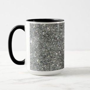 Caneca Foto de prata à moda do Glitz do brilho