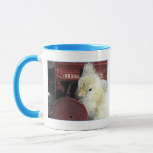 Caneca Foto de Procura de Vintagem do Pintinho Piano